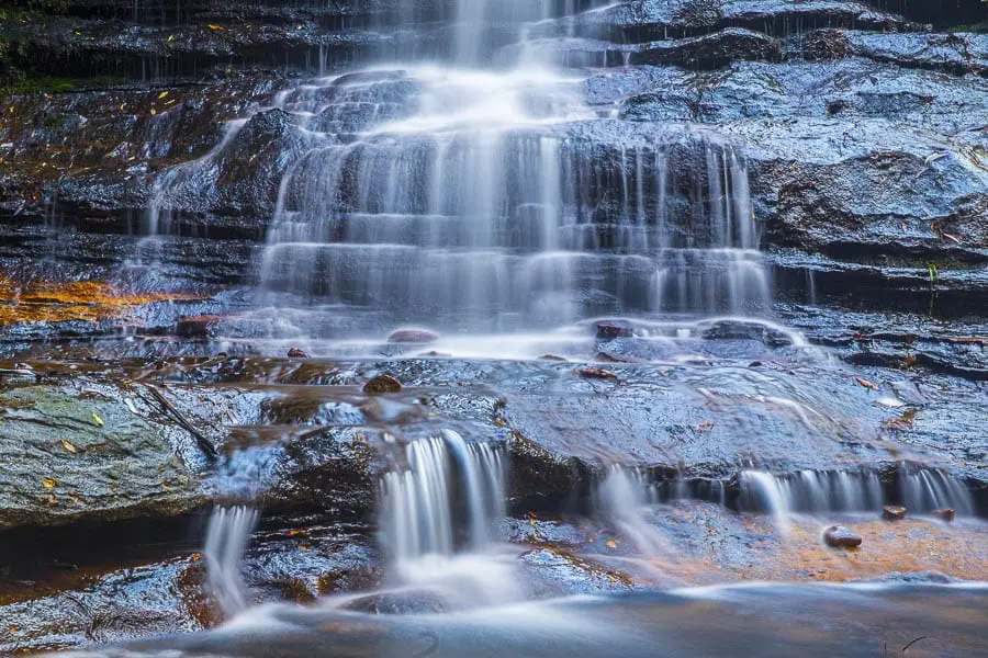 A long exposure waterfall on the private Blue Mountains sunset Tour
