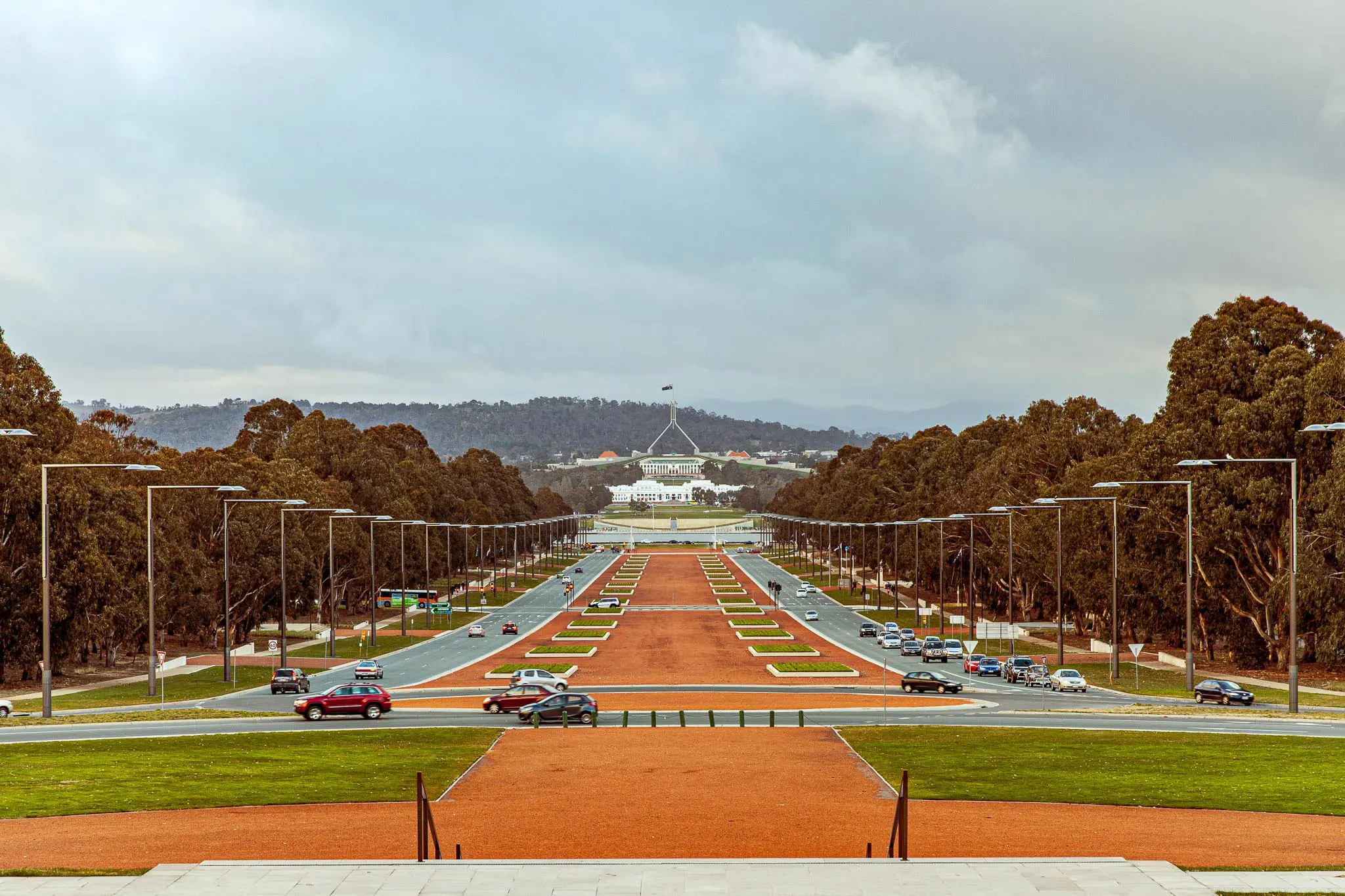 Anzac Parade viewed from the Australian War Memorial, Canberra