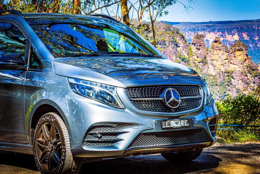 Luxury Sydney private tours — Mercedes-Benz V-Class V300 at the Three Sisters, Blue Mountains