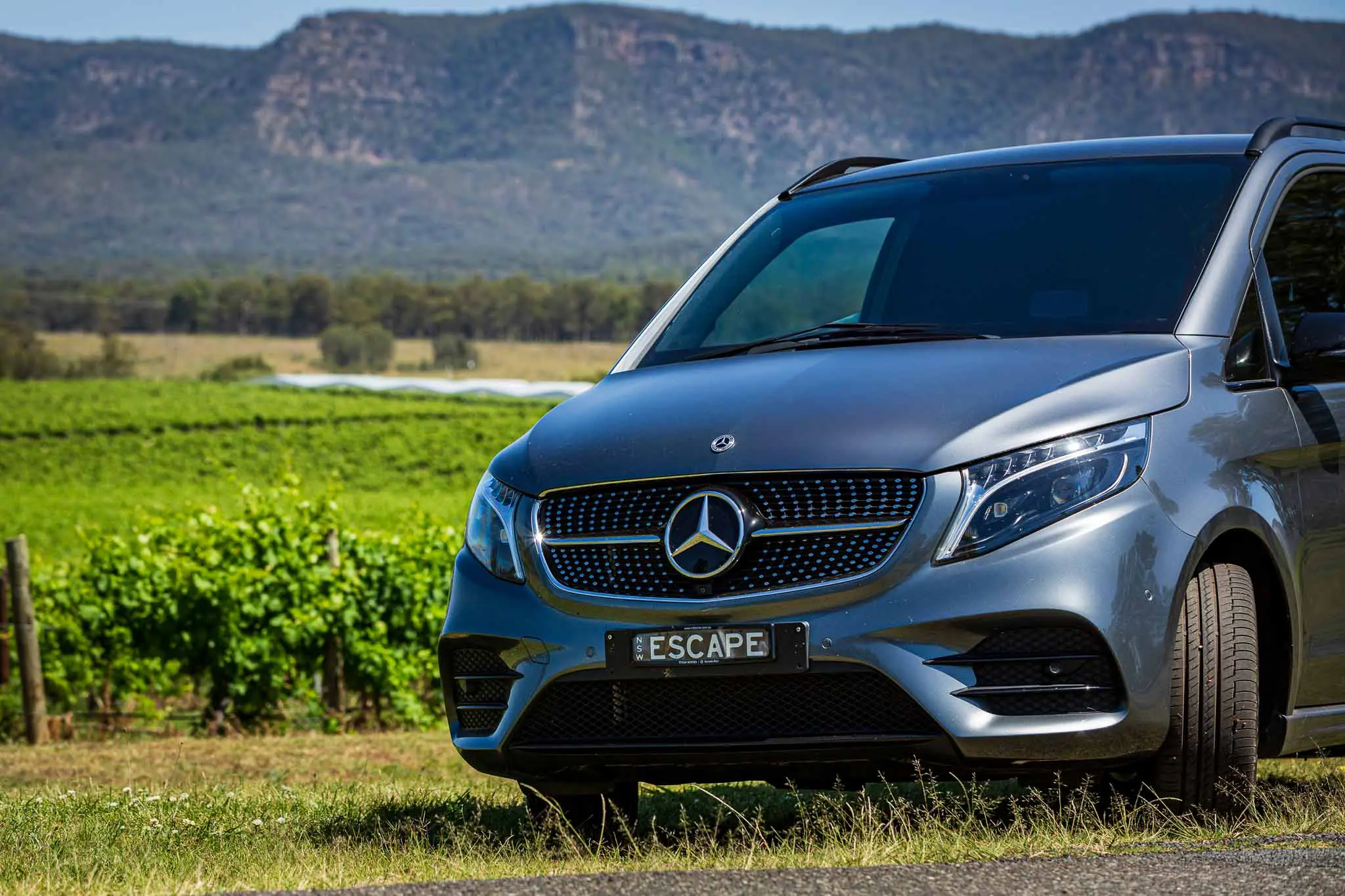 Private touring vehicle among the vineyards, Hunter Valley