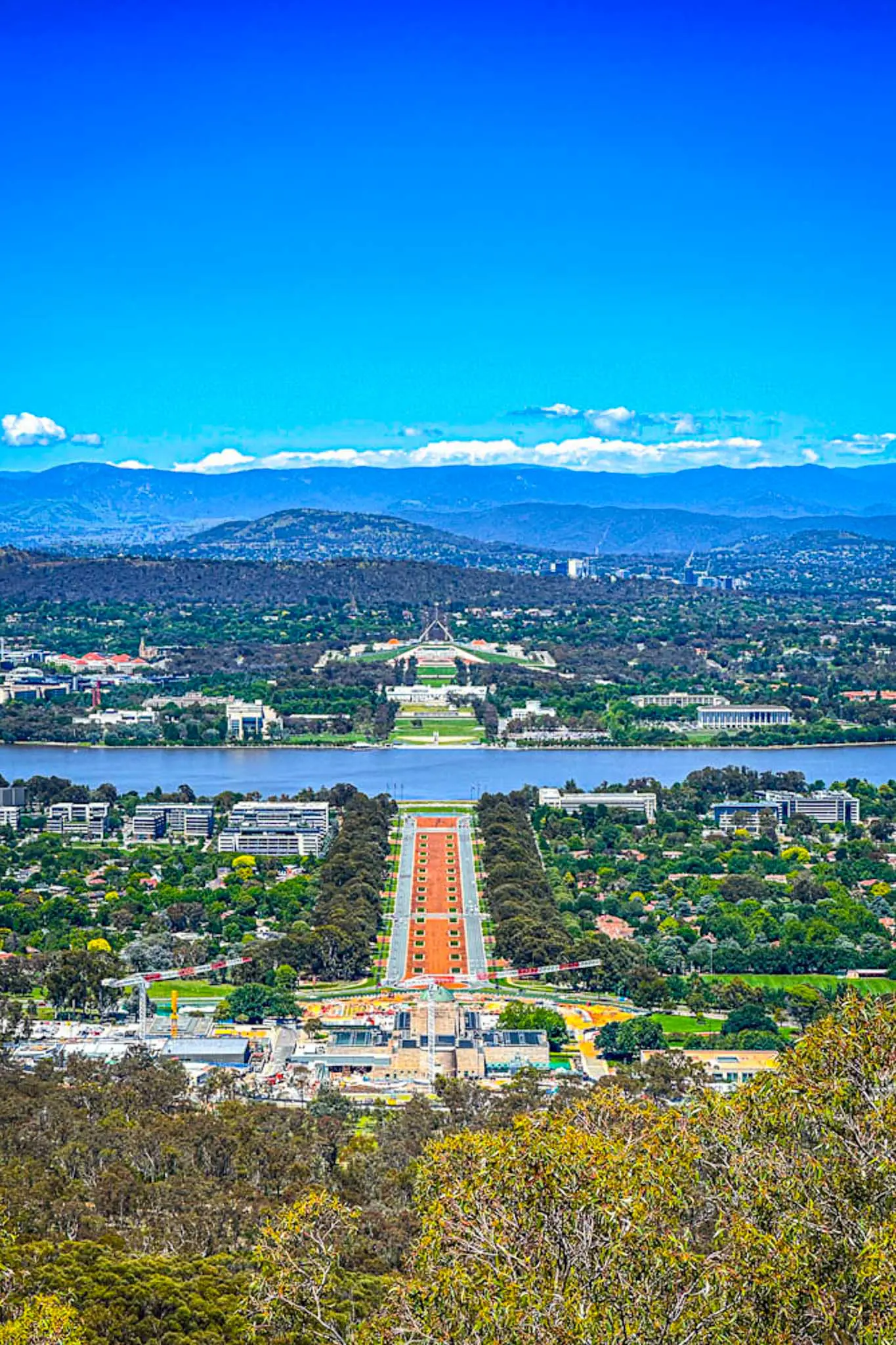 views of Canberra from Mount Ainslie